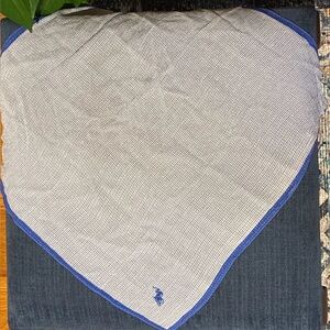 Ralph Lauren Collection Purple Label blue and white silk scarf